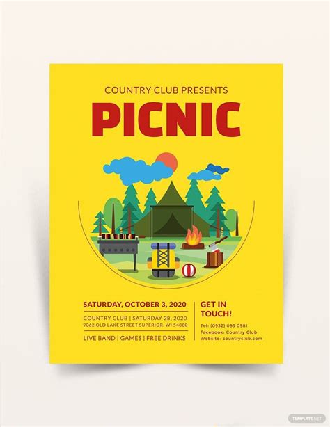 Picnic Flyer Template In Psd Word Pages Publisher Indesign