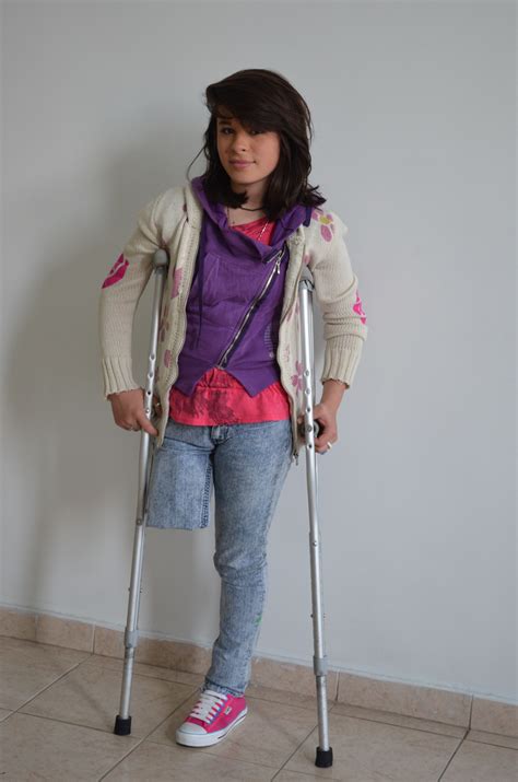 Amputees Female Crutches