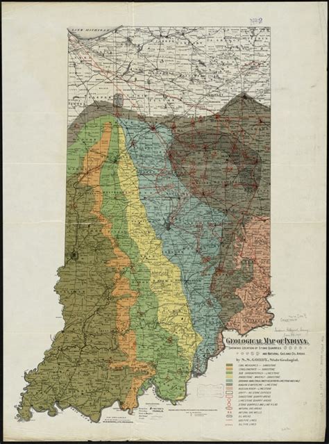 Geological Map Of Indiana Showing Location Of Stone Quarries And