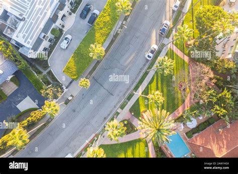 Top Down Aerial View Of Beverly Hills Neighborhood Beverly Hills Hotel