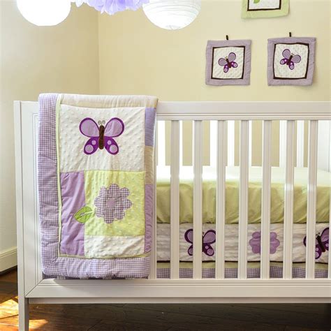 Let the little one in your home settle down to sleep in this incredible nursery set. Lavender Butterfly 10-piece Crib Bedding Set - What makes ...