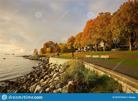 Stanley Park Seawall Path Autumn Stock Photo Image Of Architecture