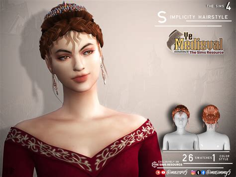 The Sims Resource Ye Medieval Simplicity Hairstyle
