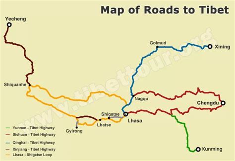Tibet Road Map Road Map Of Tibet