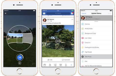 The facebook app helps you connect with friends, family and communities of people who share your interests. You can now take 360-degree photos in Facebook's iOS app