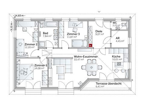 Grundrisse sind beim hausbau die grundlage der hausplanung. Bungalow mit individuellem Bungalow Grundriss gestalten ...
