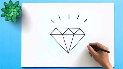 Diamond Drawing How To Draw A Diamond Step By Step Easy Draw Diamond In 1 Minute