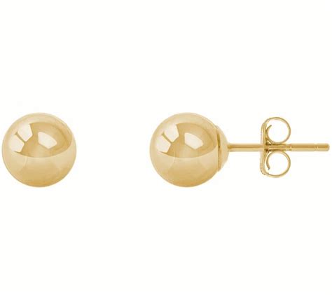 14k Gold 6mm Ball Stud Earrings