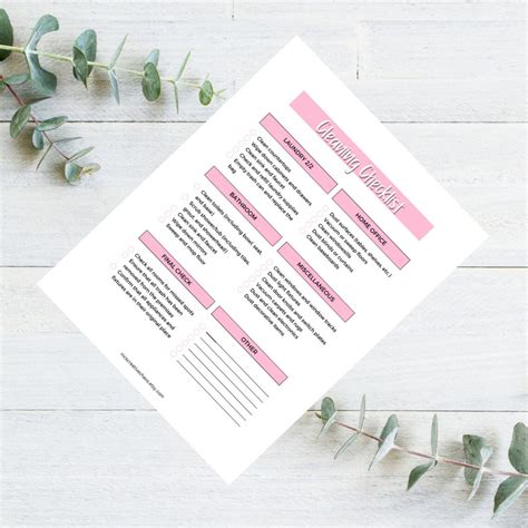 Printable Deep Cleaning Checklist Template Prefilled Cleaning Etsy