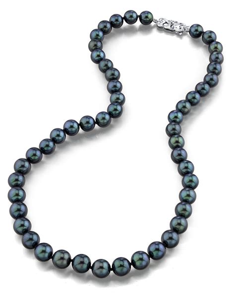 80 85mm Japanese Akoya Black Pearl Necklace Aa Quality