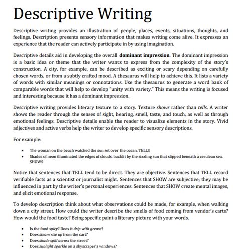 Persuasive Essay Descriptive Writing Examples