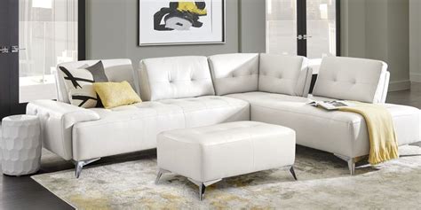 If you flip this and decide to go dark and moody, stick to draperies in equally dramatic tones for a super cohesive, polished look. White & Ivory Leather Living Room Furniture Sets