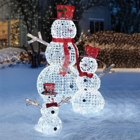 3pc Led Christmas Holiday Lighted Random Twinkling Snowman