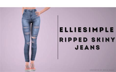 Sims 4 Elliesimple Ripped Skinny Jeans The Sims Game