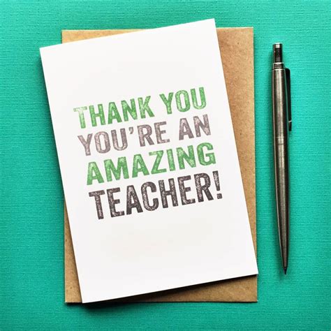 Thank You You Re An Amazing Teacher Greetings Card