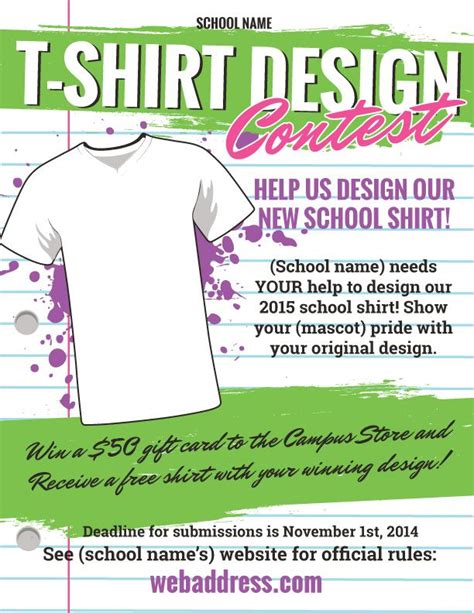 T Shirt Design Contest Flyer Template Free Printable Templates