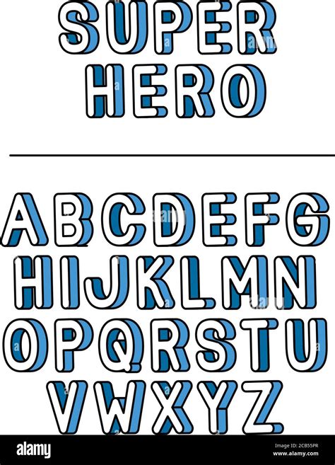 Super Hero Lettering And Alphabet Design Typography Retro And Comic