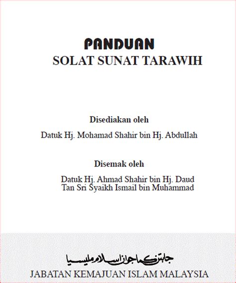 Ini adalah panduan lengkap untuk melakukan solat sunat tarawih. Download e-book PERCUMA | Panduan Solat Sunat Tarawih