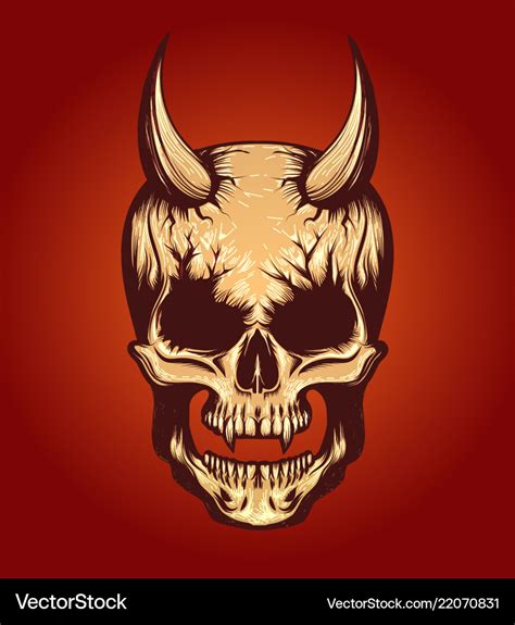 Devil Skull Royalty Free Vector Image Vectorstock