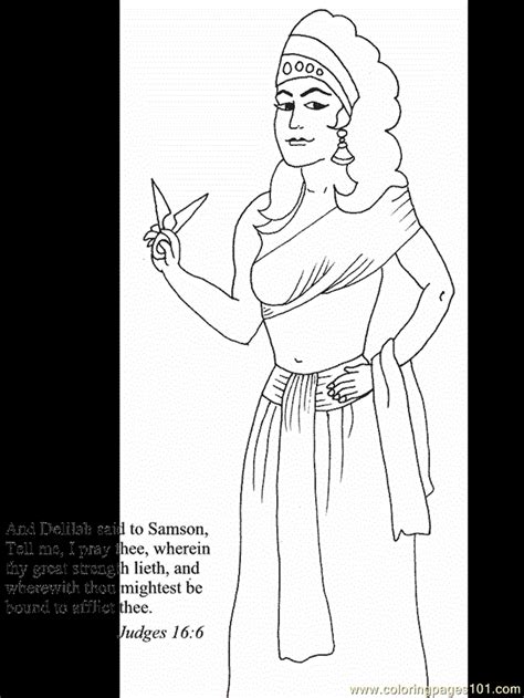 Samson and the lion drawing. Samson and Delilah Bible Coloring Page - Free Samson and ...