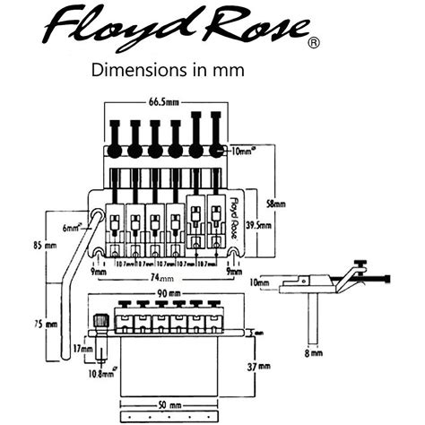 Floyd Rose Frt100s Original Series Tremolo System Satin Chrome Frt100s