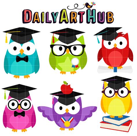 Graduate Owls Clip Art Set Daily Art Hub Free Clip Art