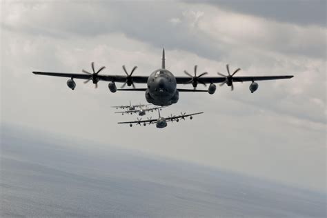 Kadena Launches Pacific Regions First Mc 130j Five Ship Formation