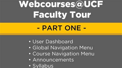 Webcourses Ucf Faculty Tour Part One Youtube