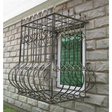 Classical Wrought Iron Customized Window Grill Antirust Solid Bar Grill