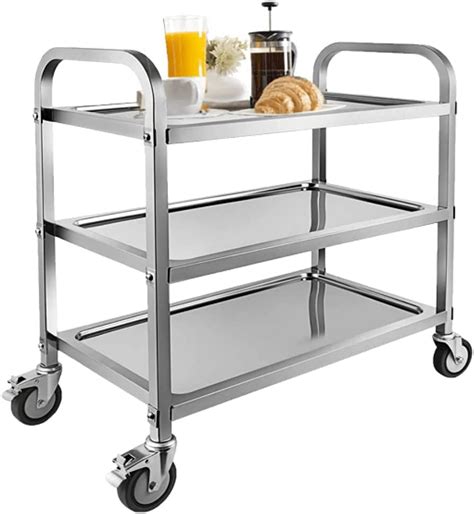 Minneer 3 Tier Stainless Steel Utility Cart Trolley Shelf Kitchen