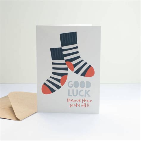 Good Luck Knock Their Socks Off Greetings Card By Paperpaper Cool Cards Invitation Card