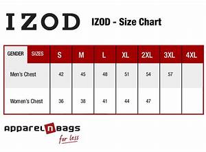 Izod Size Chart Apparelnbags Com