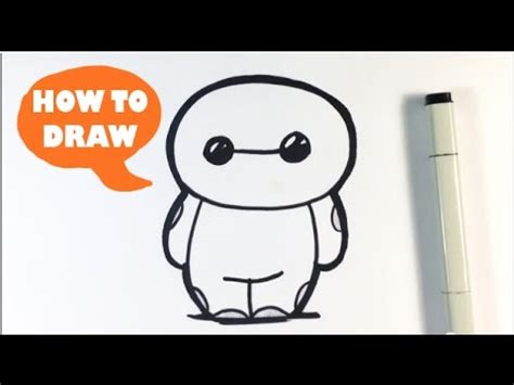 Your child can hold a pencil can start drawing cute things. How to Draw Cute Baymax from Big Hero 6 - Easy Things to ...