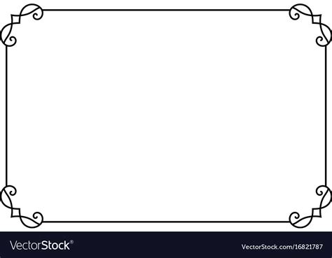 Ornamental Decorative Page Frame Line Style Vector Image