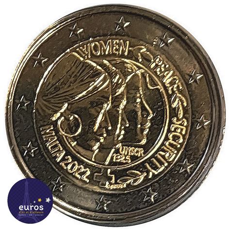 2 Euros Commémorative Malte 2022 Nations Unies Femmes Paix Et
