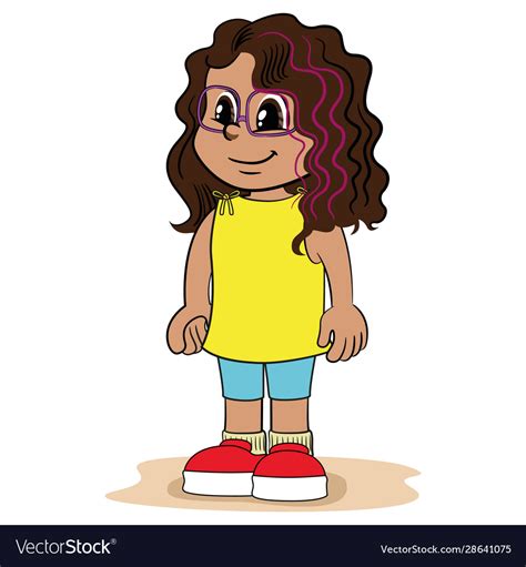 a long curly hair brunette girl royalty free vector image