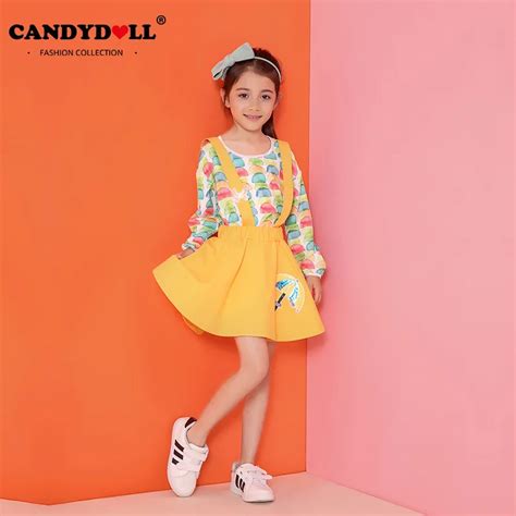 Candidoll 2017 Spring New Childrens Clothing Girls Short Skirt Korean