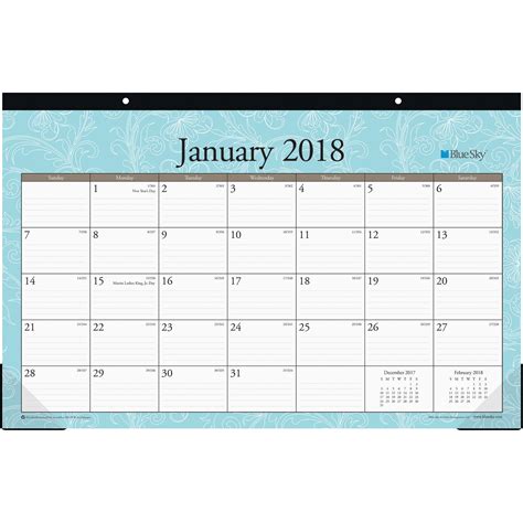 Blue Sky Bls101552 Knightsbridge Monthly Desk Pad Calendar 1 Each