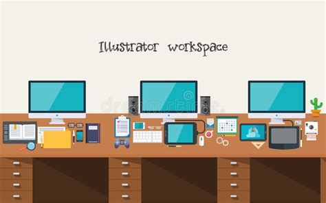 Developer Or Designer Workspace Stock Illustration Illustration Of