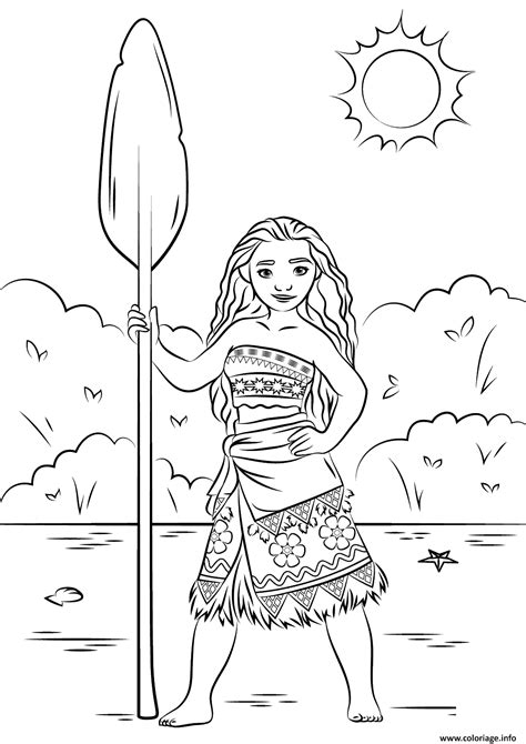 Coloriage Princesse Vaiana Moana Disney Dessin Vaiana Moana à Imprimer