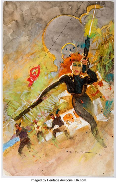 Bill Sienkiewicz Black Widow 2 3 Cover Painting Original Art Lot
