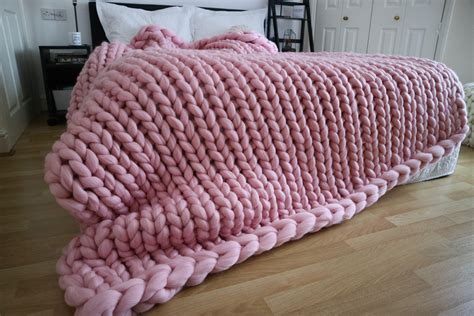Chunky Knit Blanket Pink Chunky Knit Throw Pink Blanket