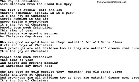 The Joy Of Christmas By Marty Robbins Lyrics