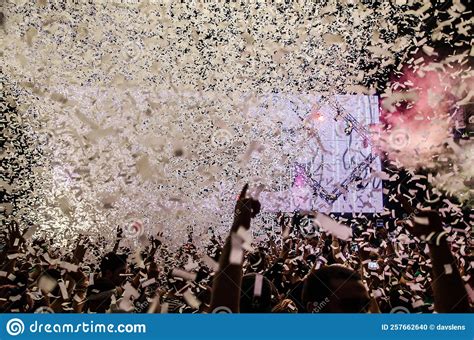 Concert Confetti Blast Stock Photo Image Of Machines 257662640