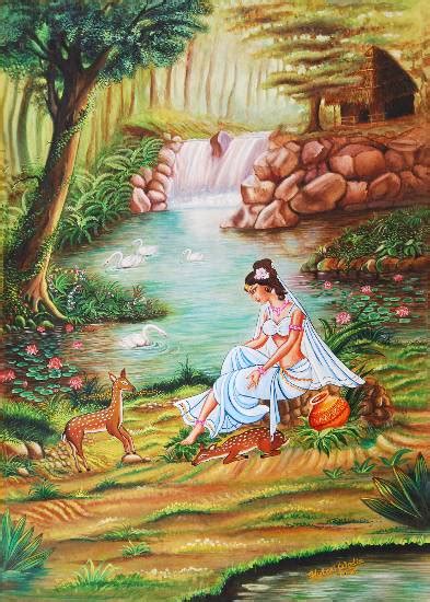 Shakuntala Painting By Emerging Artist Hutoxi Wadia