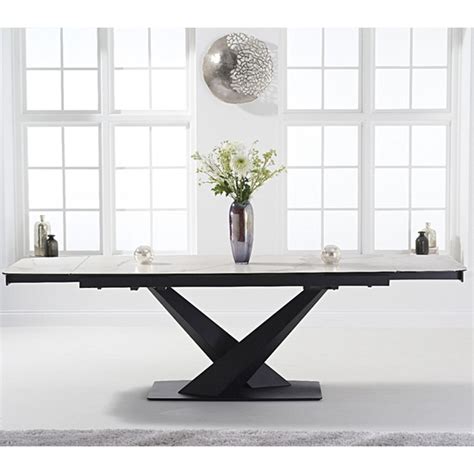 Jackson Rectangular Extending Ceramic Dining Table In White Furniture In Fashion