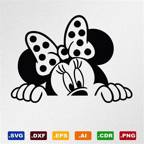 Minnie Mouse Furtivement Svg Dxf Eps Ai Cdr Vector Etsy Vinyl