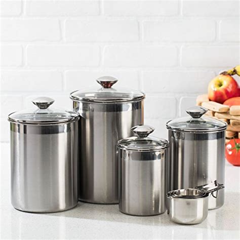canister set stainless steel beautiful sets for kitchen counter 8 piece sized 696397783703 ebay