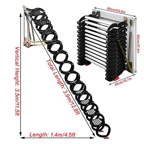 Techtongda Attic Ladder Folding Loft Ladder 14 Steps Attic Extension