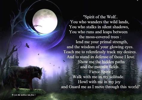 Poem Of The Wolf Spirit Spirit Of The Wolf Wolves Pinterest